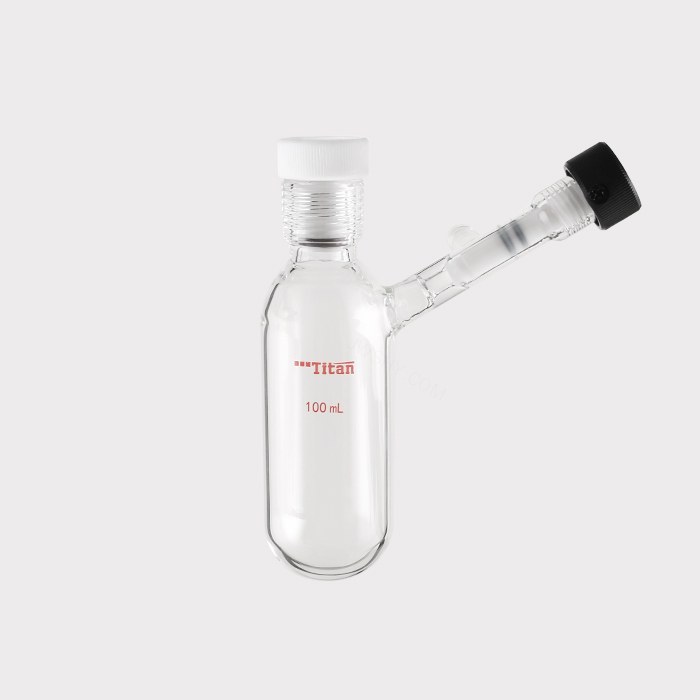 厚壁反应瓶，100ml，具7#內螺紋高真空节门，15#螺口，瓶身外径&times;螺纹口以下长度：46&times;11…