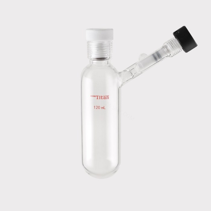 厚壁反应瓶，120ml，具7#內螺紋高真空节门，15#螺口，瓶身外径&times;螺纹口以下长度：46&times;13…