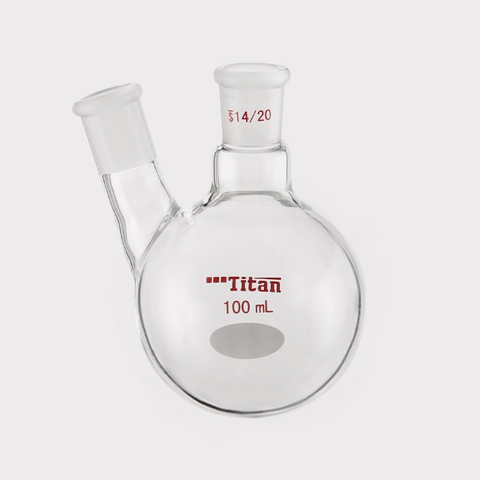 厚壁斜两口瓶 中间磨口：14/20，侧磨口：14/20，100ml 特优级