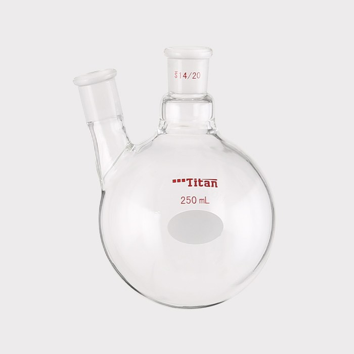 厚壁斜两口瓶 中间磨口：14/20，侧磨口：14/20，250ml 特优级