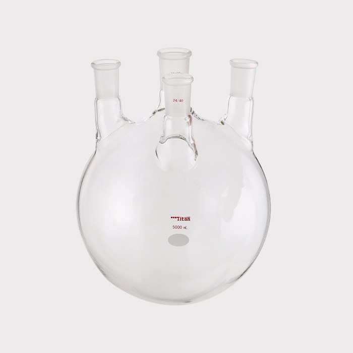 直四口烧瓶 中间磨口：29/42，侧磨口：24/40，前磨口：24/40，5000ml 特优级
