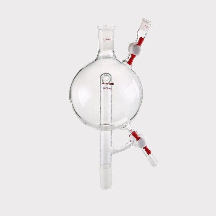 溶剂蒸馏头（出口带磨口：14/20）1000ml，上磨口：24/40，下磨口：24/40 特优级 - ACESUN艾斯琳