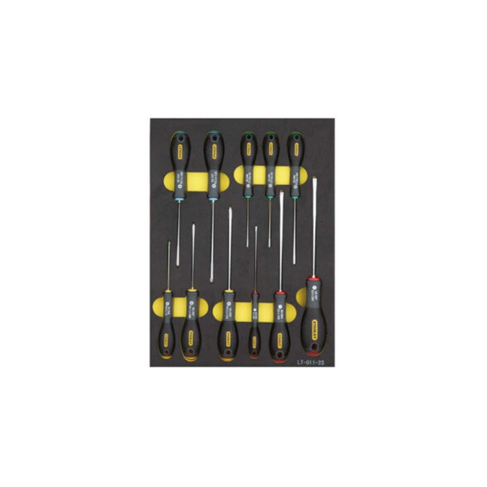 11件套三色柄螺丝批工具托 - Stanley/史丹利