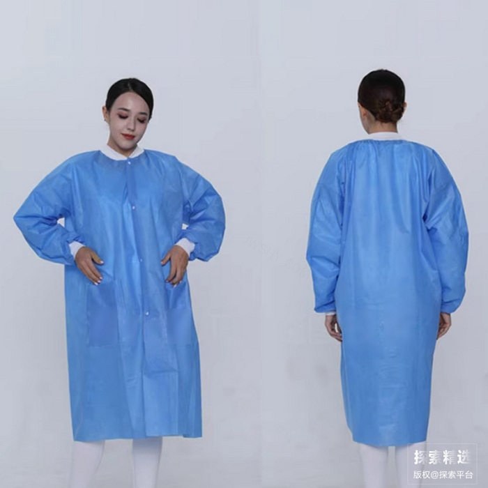 加厚SMS蓝色针织领工作服 长款40g布料 XL