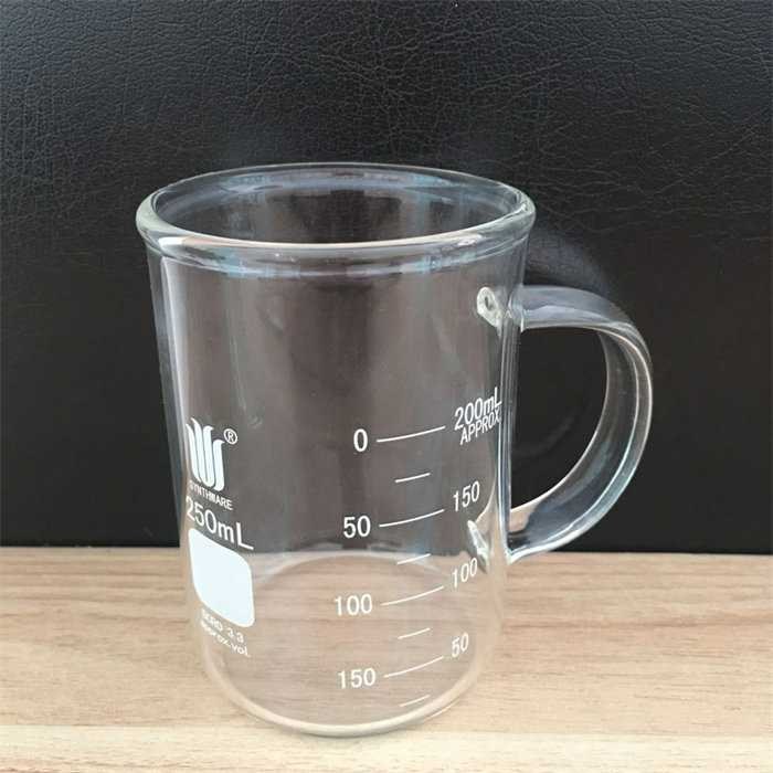 有柄烧杯 双刻度线 250ml 直径&times;高度&times;壁厚：77&times;96&times;3.0mm