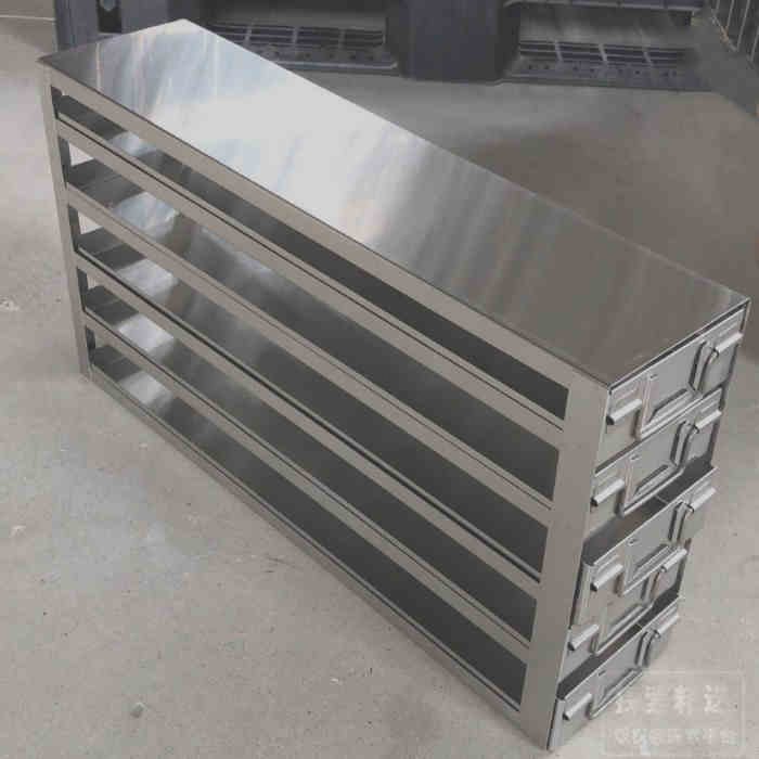 不锈钢冻存架 抽屉式平放5&times;5 净尺寸140&times;685&times;290