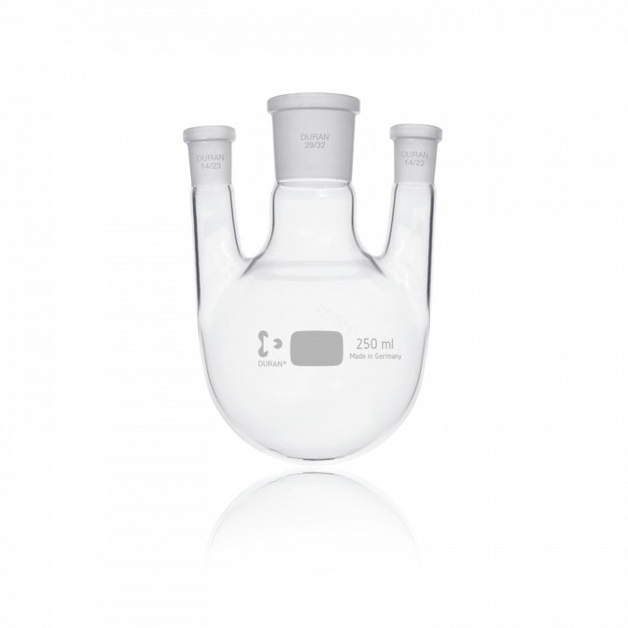 圆底三磨口烧瓶 500ml 29/32 侧口14/23 原Schott/肖特 - Duran