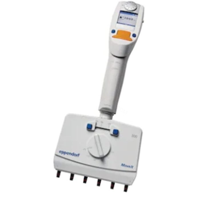 Eppendorf Xplorer plus MoveIt可调间距电动移液器,6通道,15-300ul,桔黄色