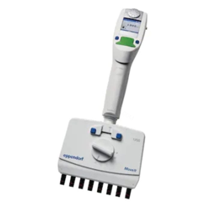 Eppendorf Xplorer plus MoveIt可调间距电动移液器,8通道,50-1200ul,深绿色