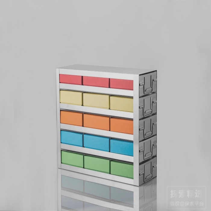 不锈钢冻存架 抽屉式平放5&times;3 净尺寸140&times;420&times;290