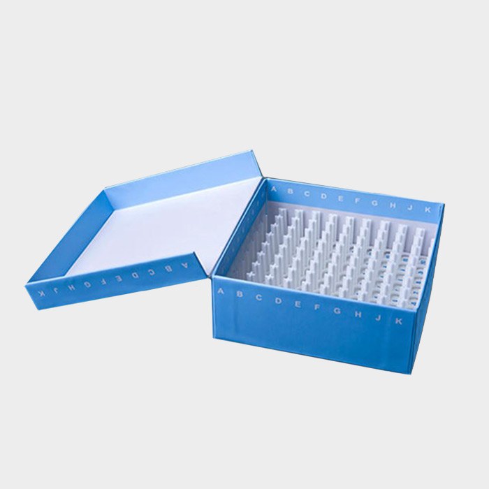 纸质连盖冻存盒，蓝色，耐受温度-196℃ 到121℃ ，2英寸，尺寸133&times;133&times;52mm，1…