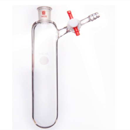 反应管 14/20，具2mm四氟节门，10ml - 欣维尔
