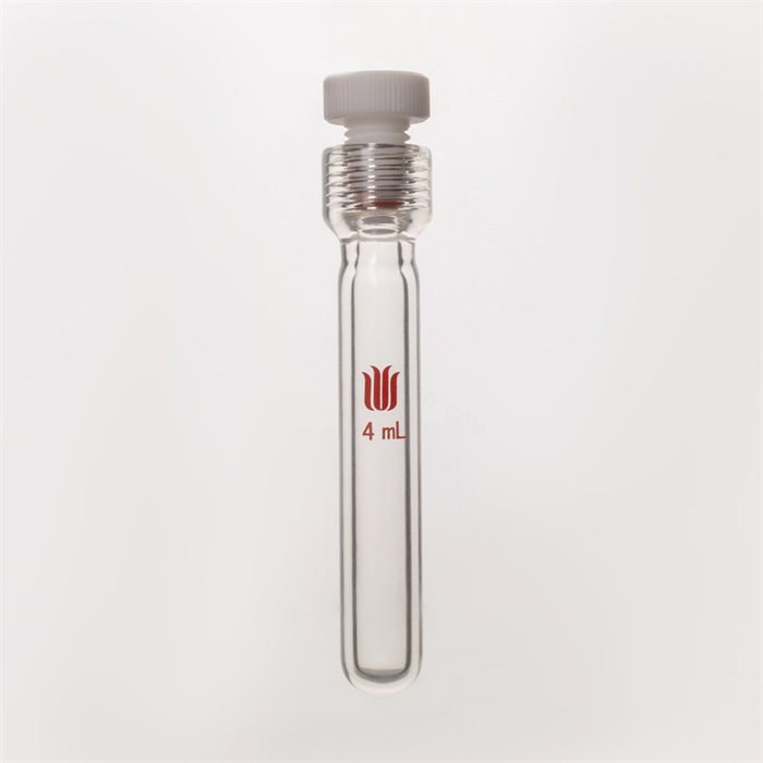 镀膜,厚壁耐压瓶,四氟全包O型圈,容量4ml,7# 容量(mL) 螺纹口 瓶身外径×螺纹口以下长度(mm) - 欣维尔