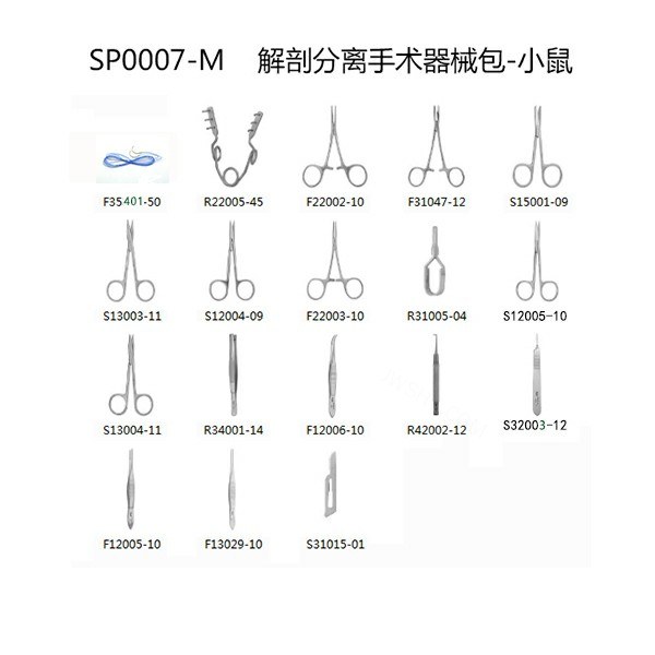 解剖分离器械包-小鼠 【仅限科研专用 用于动物实验】