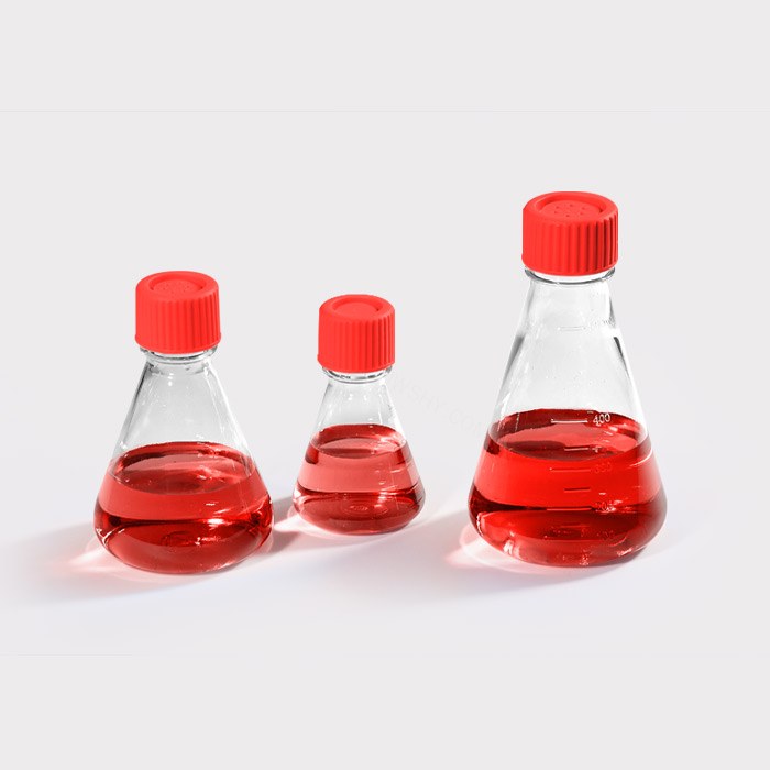 三角培养摇瓶 125ml PETG材质 悬浮型 滤膜盖 独立包装 已灭菌 无DNA/RNA酶 无热原