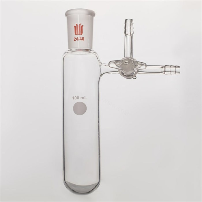 反应管，玻璃三通节门，磨口：24/40 - 欣维尔