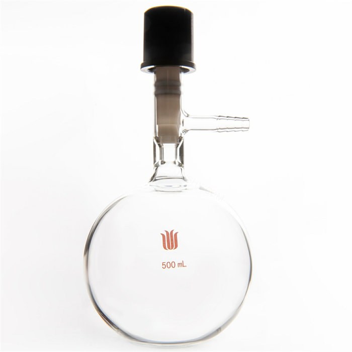 平底溶剂存储瓶,8mm高真空阀,500ml - 欣维尔