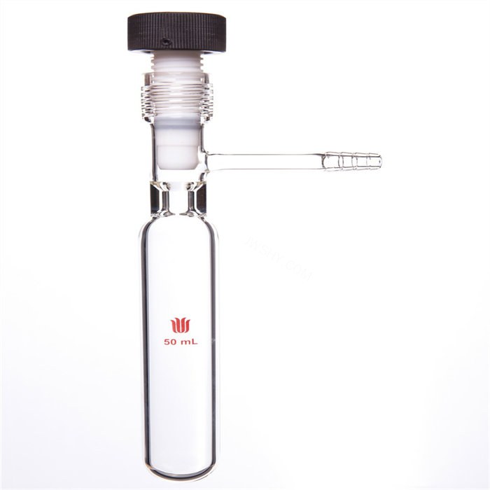溶剂存储瓶50ML,11#内螺纹8MM高真空,外径28*长140MM 高真空阀0-8MM 容量(mL)50 外径&ti