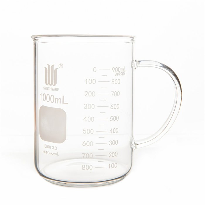 有柄烧杯 双刻度线 1000ml 直径&times;高度&times;厚度：108&times;150&times;3.…