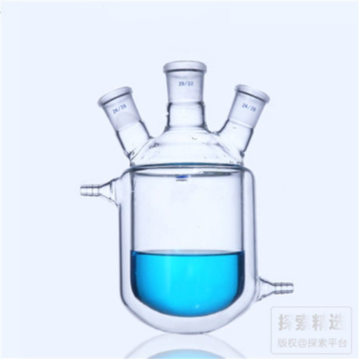 三口夹套反应瓶 24/29 19/26 19/26 500ml