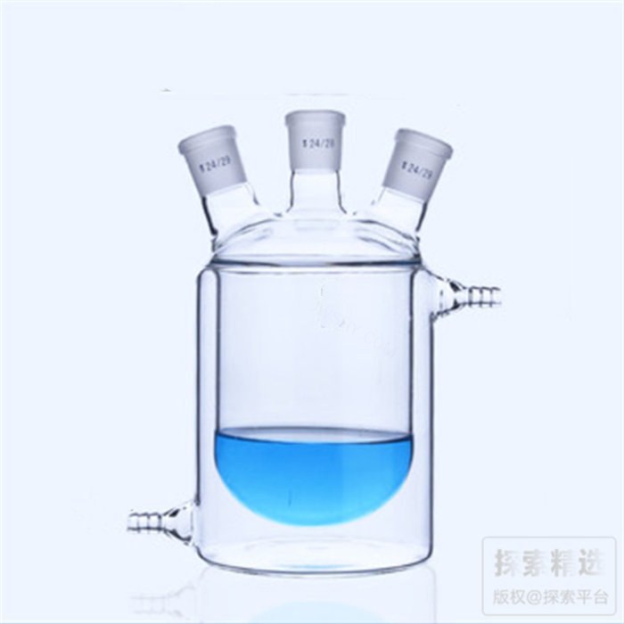 三口夹套反应瓶 内圆外平 24/29 24/29 24/29 500ml