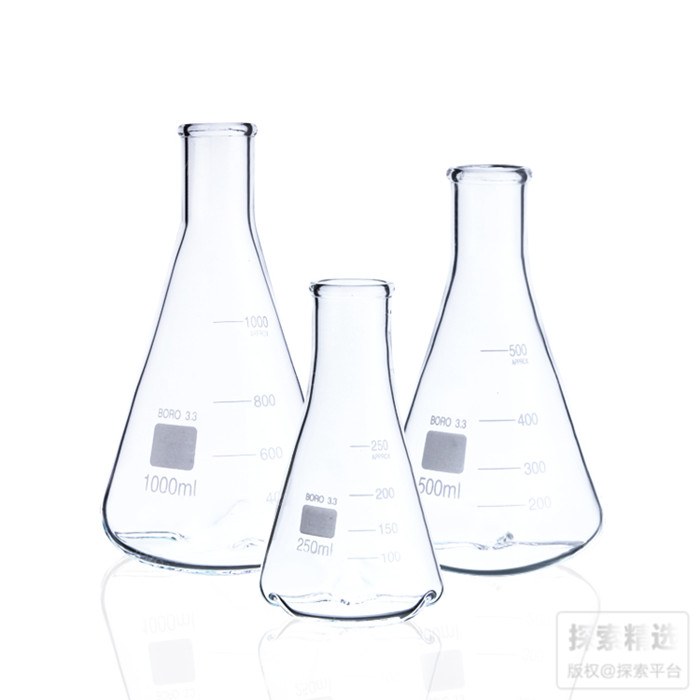具挡板三角烧瓶  三凹 3000ml 口内径×总高：40×313mm - 玖梧精选