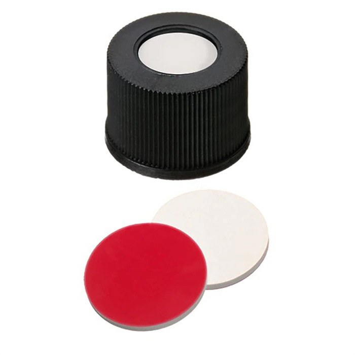 样品瓶盖 AVCS黑色螺口 13mm 白色硅胶/红色PTFE隔垫 - Thermo Fisher