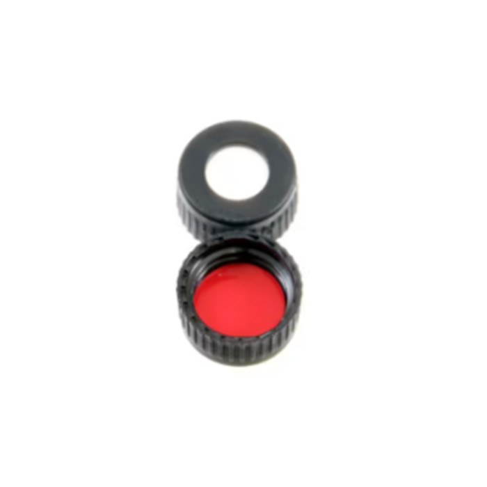 样品瓶盖 AVCS黑色螺口 9mm 白色硅胶/红色PTFE粘合隔垫