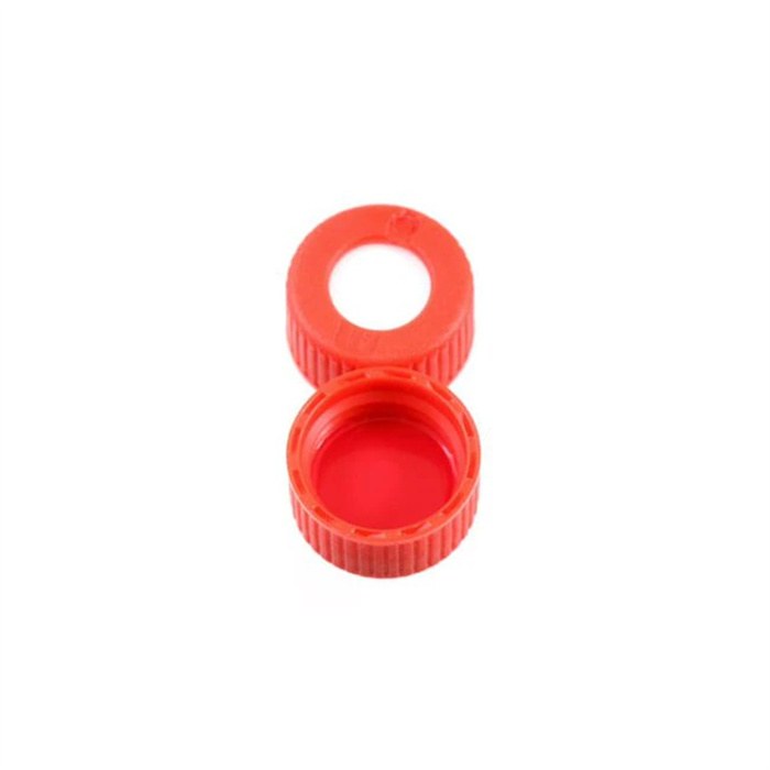 样品瓶盖 AVCS红色螺口 9mm 红色硅胶/白色PTFE隔垫