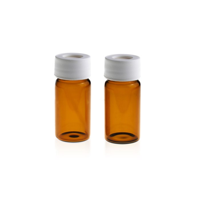 TOC样品瓶套装: 20mL棕色样品瓶 24-400螺口&amp;白色开孔盖 本色PTFE/白色硅胶垫(TOC<1…