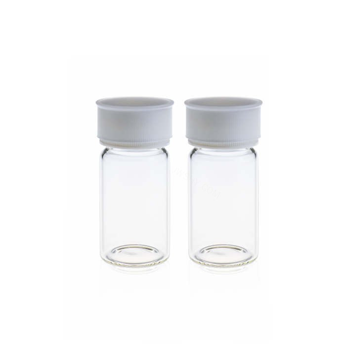 TOC样品瓶套装: 20mL透明样品瓶 24-400螺口&amp;白色开孔盖 本色PTFE/白色硅胶垫(TOC<1…