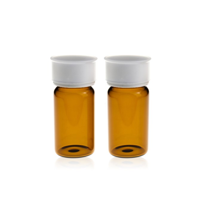 TOC样品瓶套装: 20mL棕色样品瓶 24-400螺口&amp;白色开孔盖 本色PTFE/白色硅胶垫(TOC<1…