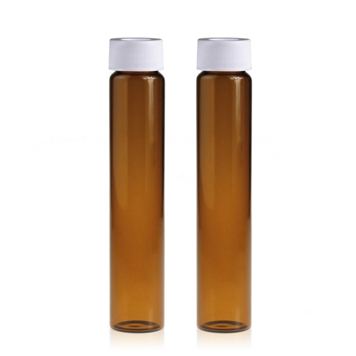 TOC样品瓶套装: 60mL棕色样品瓶 24-400螺口&amp;白色开孔盖 本色PTFE/白色硅胶垫(TOC<1…