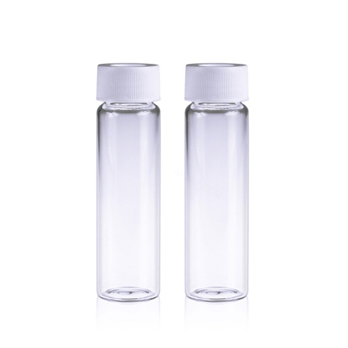TOC样品瓶套装: 40mL透明样品瓶 24-400螺口&amp;白色开孔盖 本色PTFE/白色硅胶垫(TOC<1…