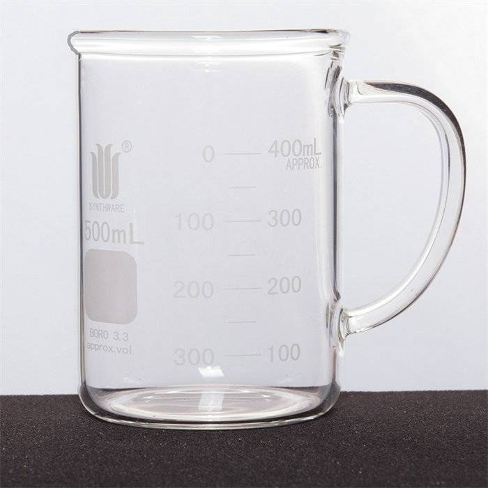 有柄烧杯 双刻度线 500ml 直径&times;高度&times;壁厚：80&times;125&times;2.5m…