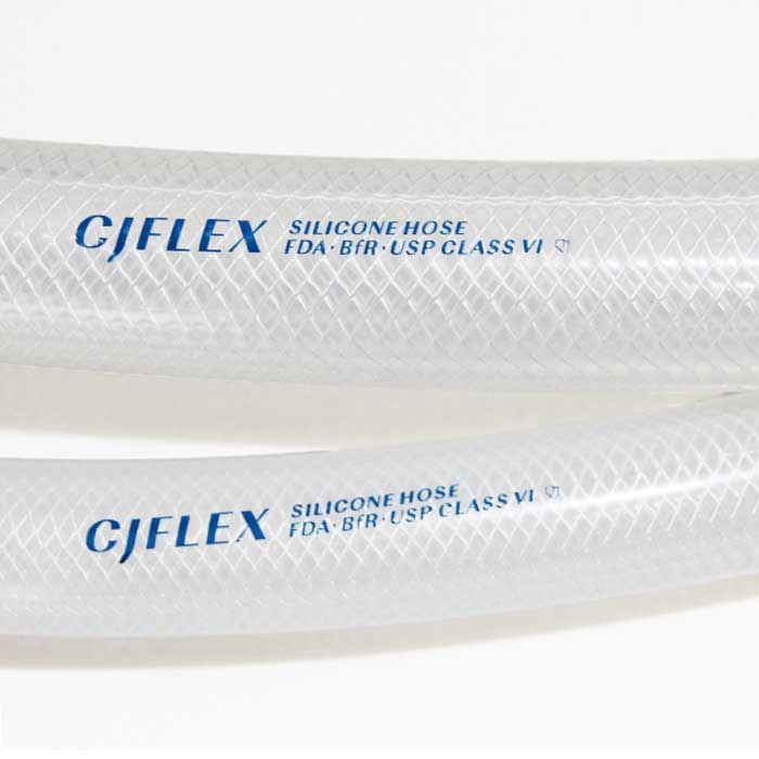 铂金硫化网纹硅胶管 PF 内径×外径:4.8×10mm 口径3/16英寸 半透明(可定制) - CJFLEX/西杰