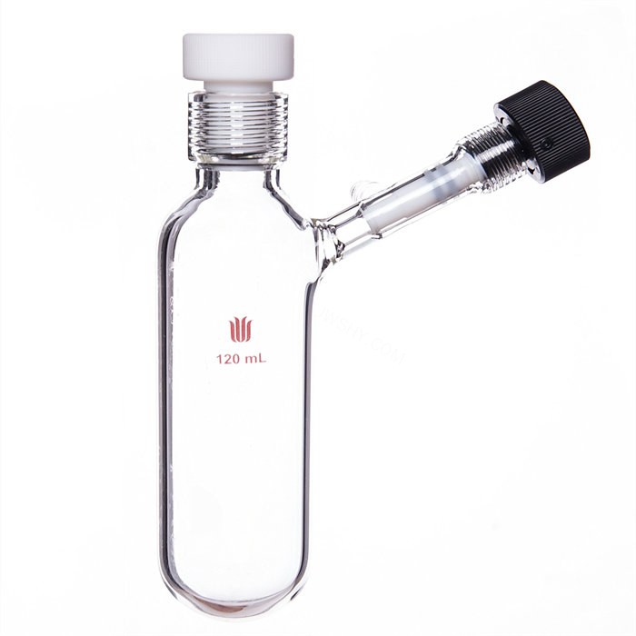 厚壁反应瓶瓶，120ML,具7#內螺紋高真空節門 - 欣维尔