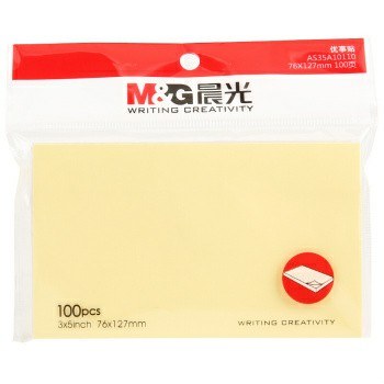 优事贴自粘便条纸 黄色 76&times;127mm