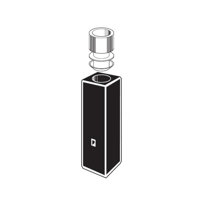 次微量方型黑体池 圆开口 Spectrosil石英吸光比色皿 光程10mm 内部尺寸2×2.5mm 外部尺寸12.5×12.5×45mm - Starna/斯达纳