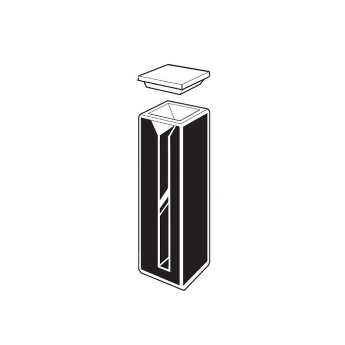 半微量方型黑体池(带盖)Spectrosil石英吸光比色皿 光程10mm 内宽4mm 外部尺寸12.5×12.5×45mm - Starna/斯达纳