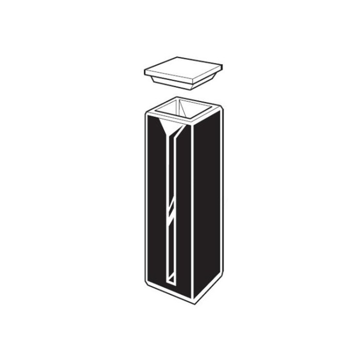 微量方型黑体池（带盖）Spectrosil石英比色皿 光程10mm 内宽2mm 外部尺寸12.5×12.5×45mm - Starna/斯达纳