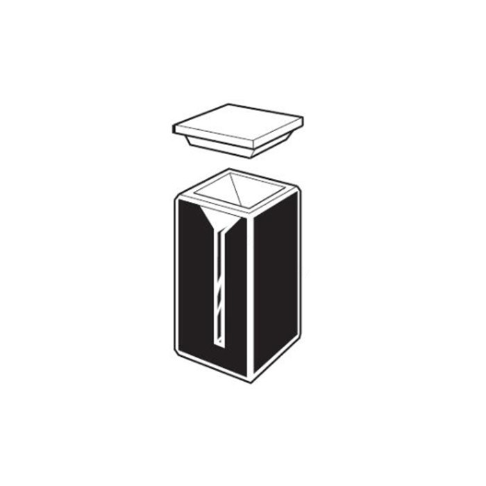 短款微量方型黑体池(带盖)Spectrosil石英吸光比色皿 光程10mm 内宽2mm 外部尺寸12.5×12.5×25mm - Starna/斯达纳