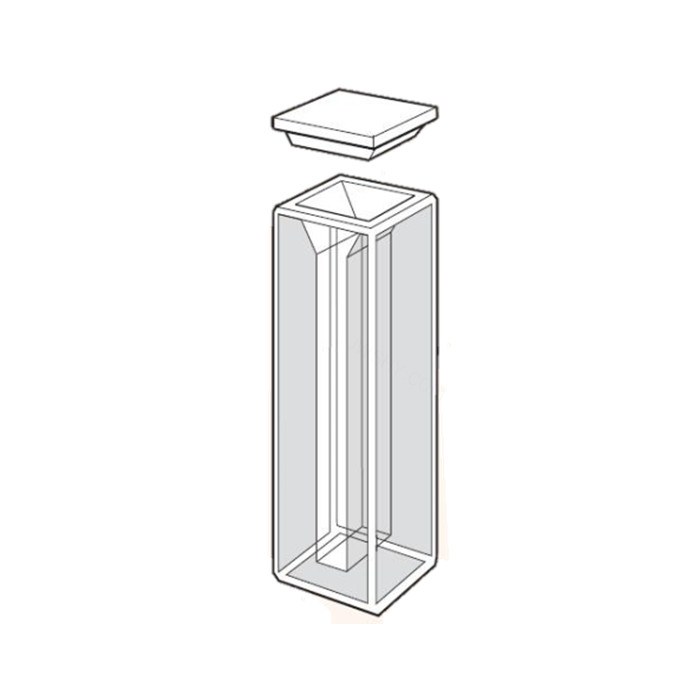 半微量方型透明池(带盖)特殊光学玻璃吸光比色皿 光程10mm 内宽4mm 外部尺寸12.5×12.5×45mm - Starna/斯达纳