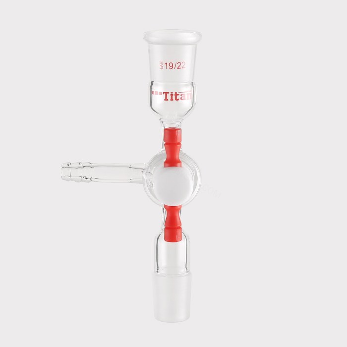 抽气转换接头 具2mmT型三通四氟节门，磨口：19/22 特优级 - ACESUN艾斯琳