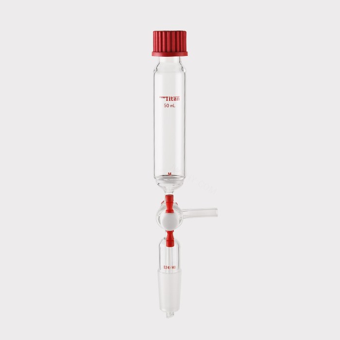 多肽固相合成管 具2mmT型四氟节门,磨口:24/40,25#,G3砂板,50ml 特优级 - ACESUN艾斯琳