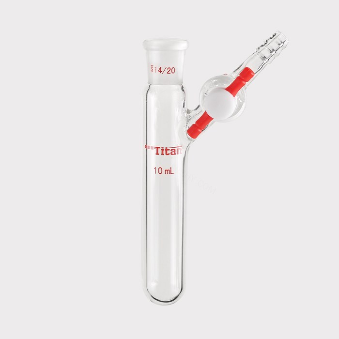 反应管 具2mm四氟节门，磨口：14/20，10ml 特优级 - ACESUN艾斯琳