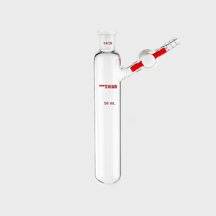 反应管 具2mm四氟节门 磨口：14/20 50ml 特优级