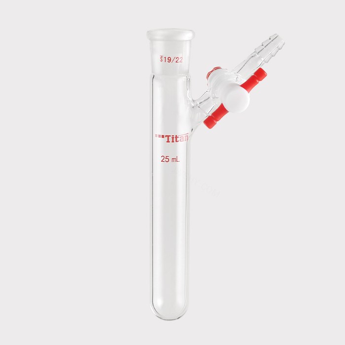 反应管 具2mm四氟节门，磨口：19/22，25ml 特优级