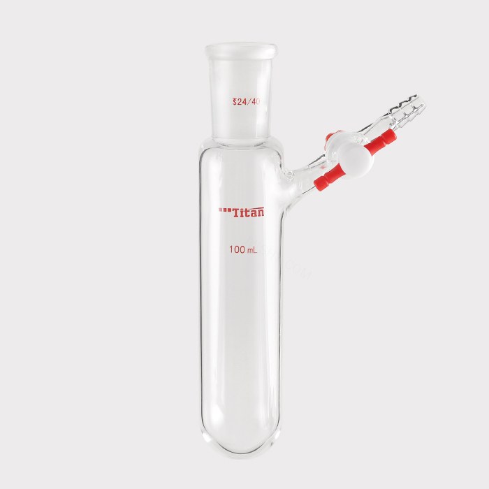 反应管 具2mm四氟节门，磨口：24/40，100ml 特优级 - ACESUN艾斯琳
