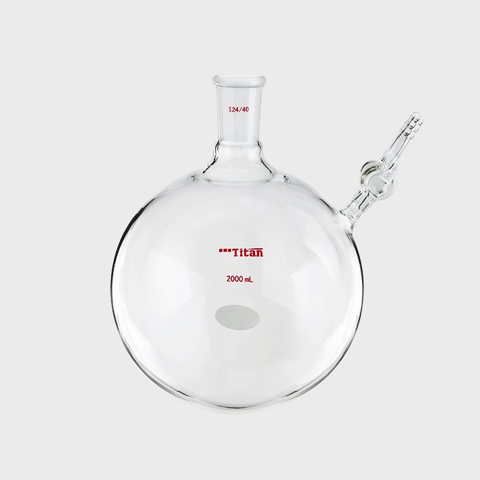 具侧管玻璃节门反应瓶 磨口:24/40 2000ml 特优级